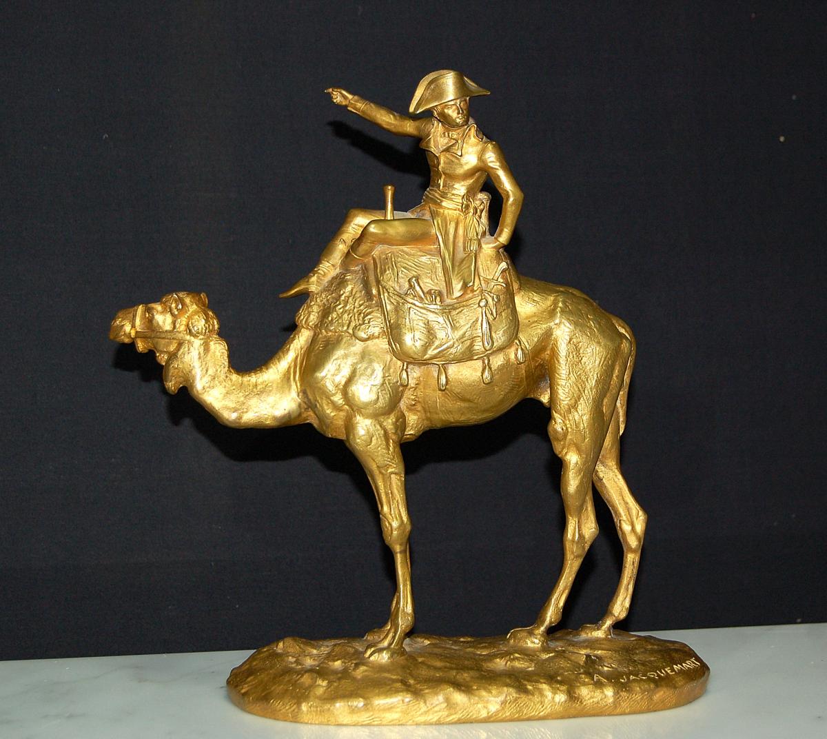 A Jacquemart (napoleon) In Egypt Gilt Bronze Barbedienne-photo-2