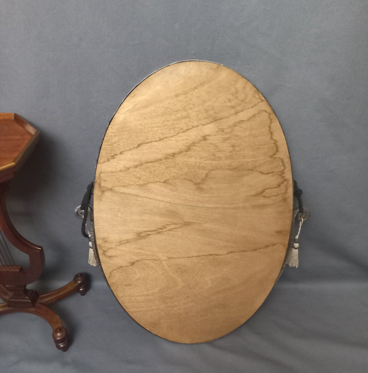 Grand miroir Art Déco en fer battu-photo-4