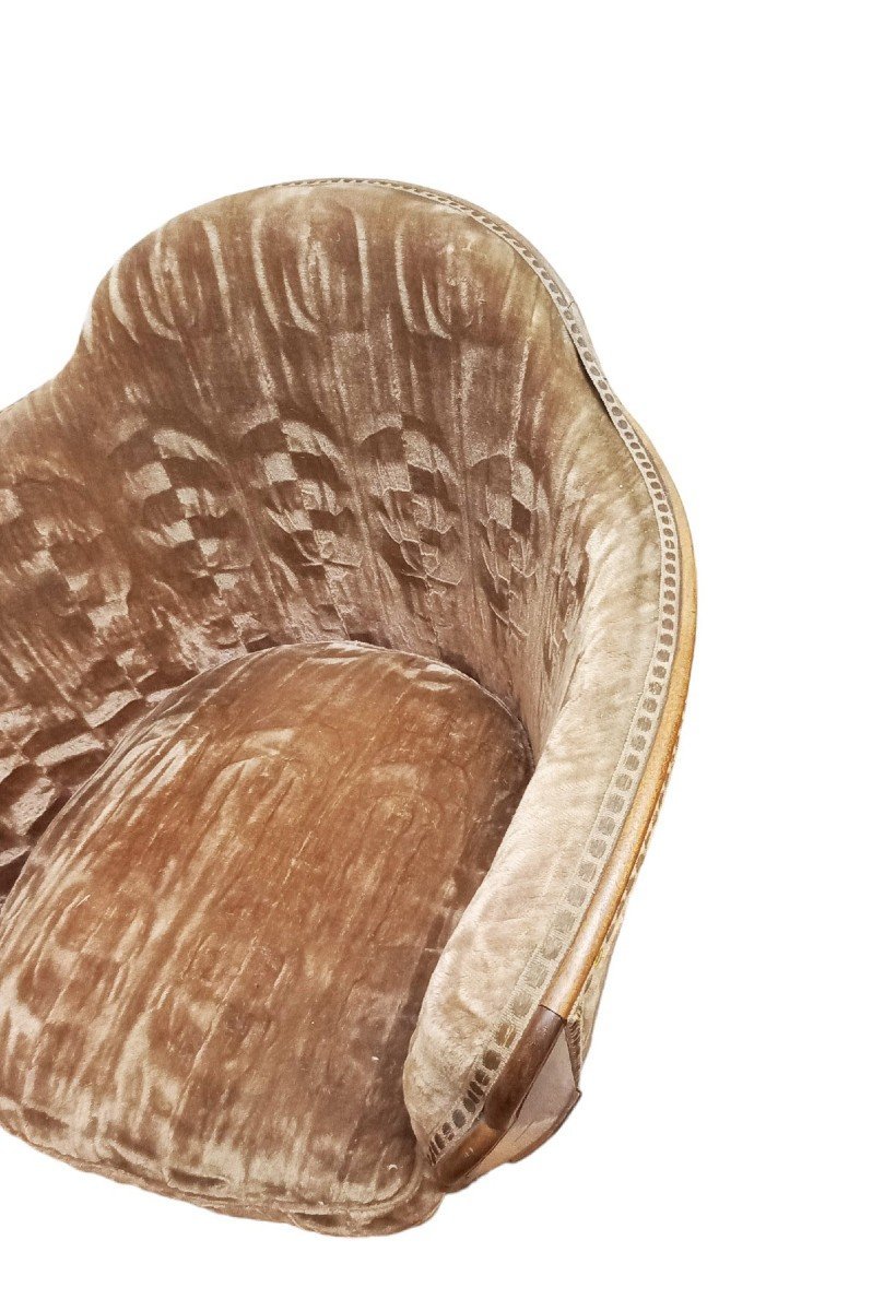 Fauteuils et Chauffeuses Art Déco 1930 En Acajou-photo-3