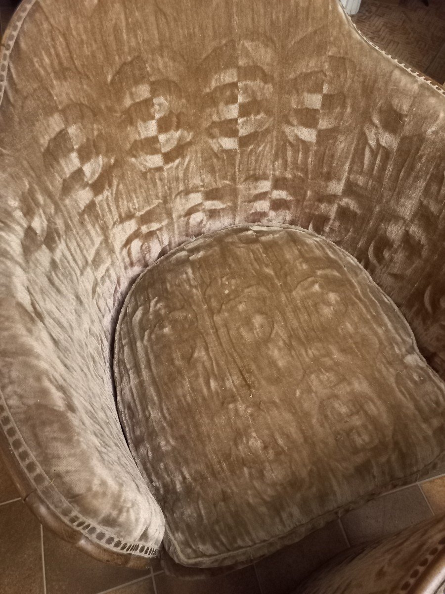 Fauteuils et Chauffeuses Art Déco 1930 En Acajou-photo-4