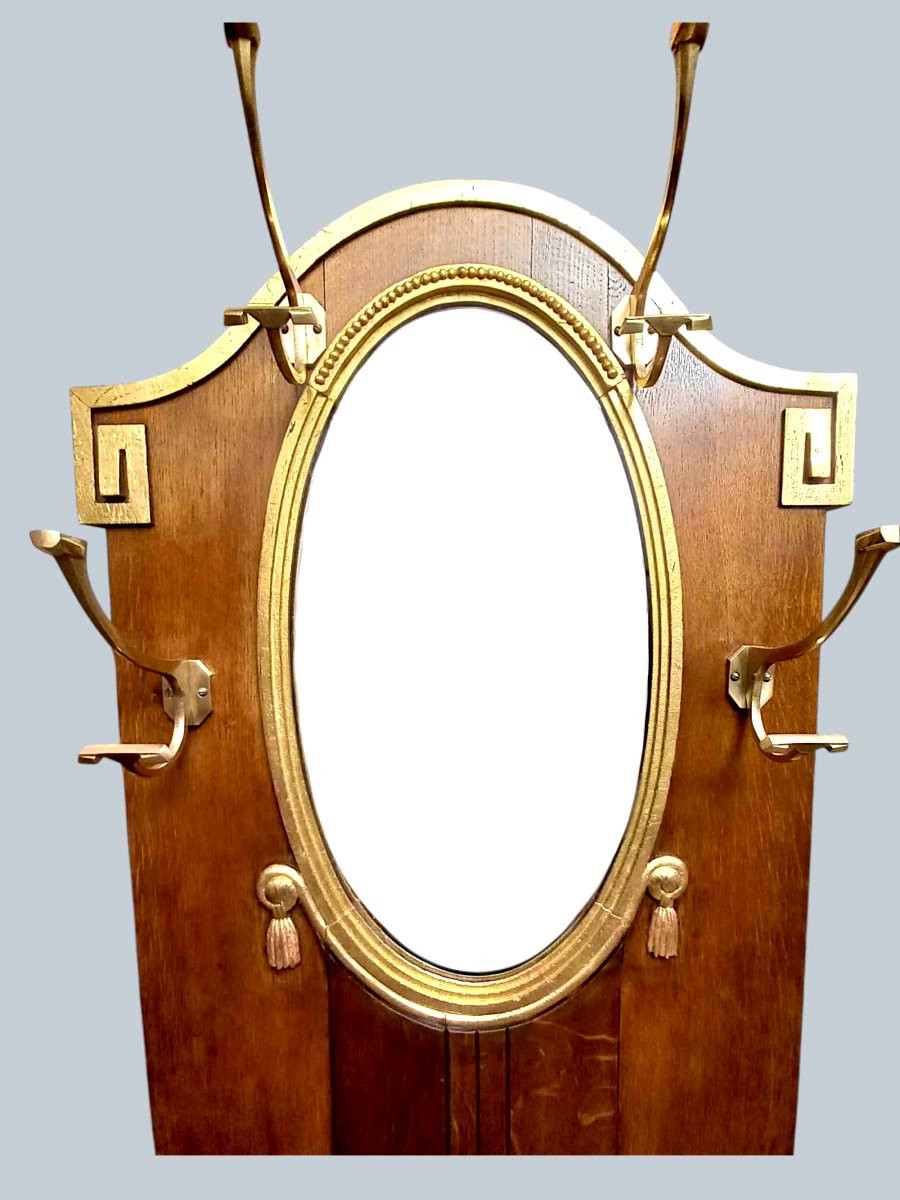 Art Deco Wardrobe, 1925, Gilded Wood And Bronze-photo-2