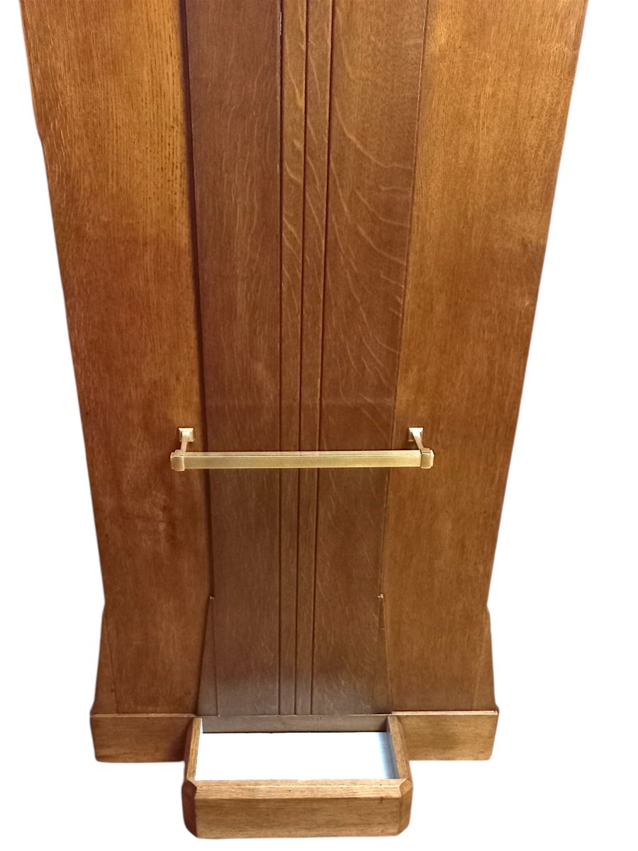 Art Deco Wardrobe, 1925, Gilded Wood And Bronze-photo-4