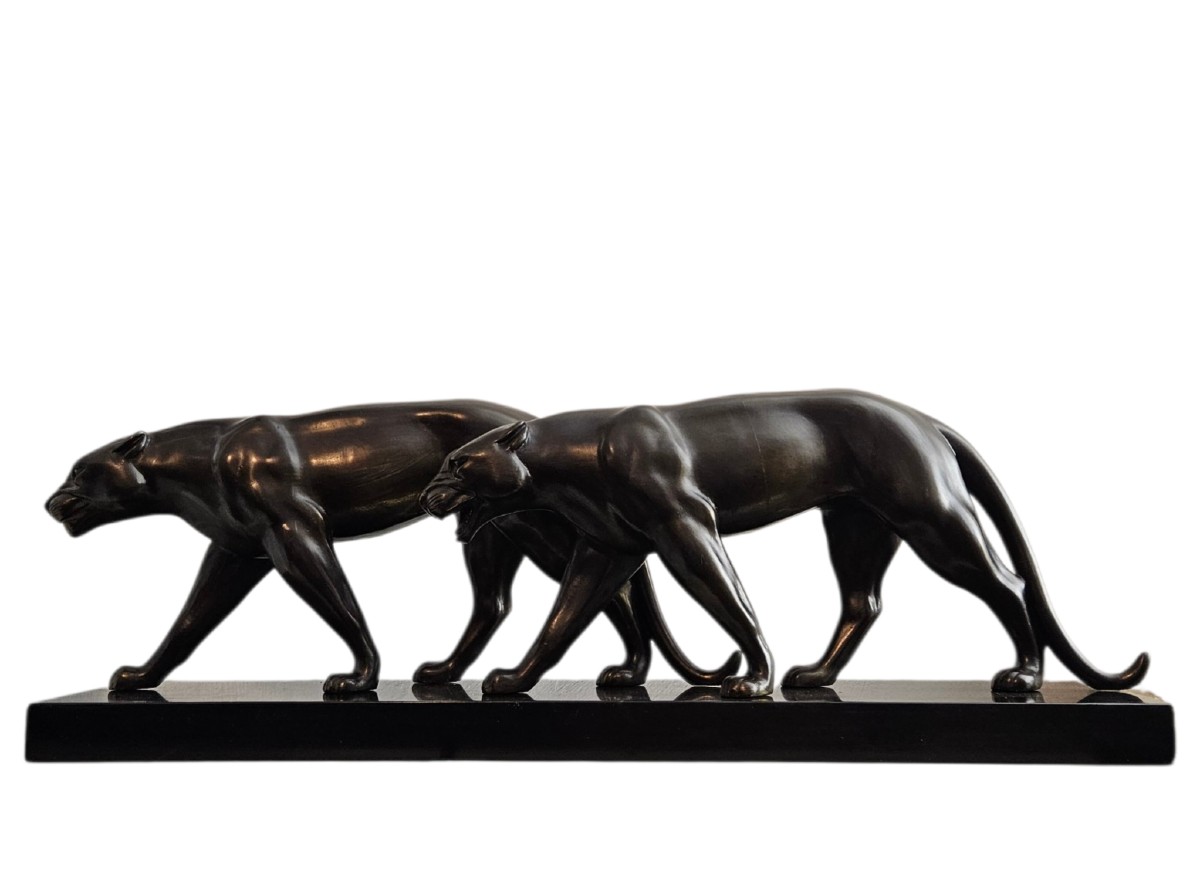 Groupe de panthères époque Art Déco