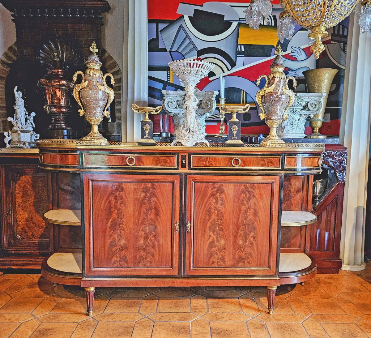  Buffet Desserte st Louis XVI Signé Mercier Frères Paris-photo-2