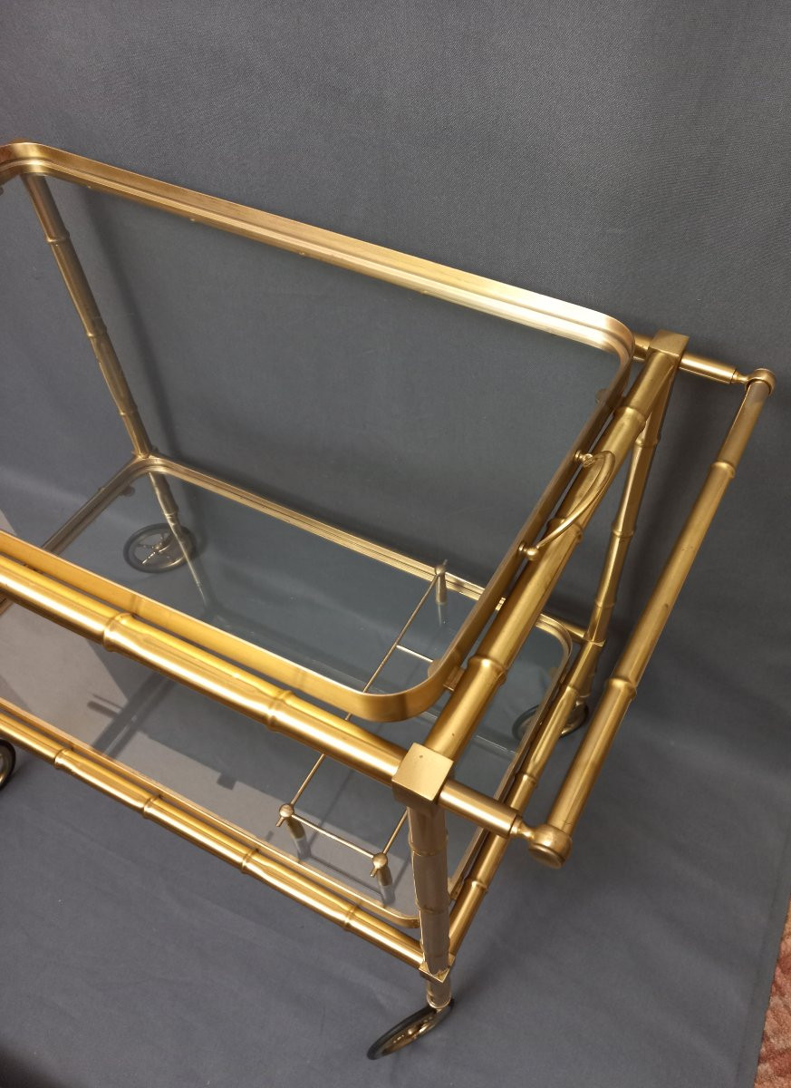 Rolling Bar In Bronze, Bamboo Style-photo-2