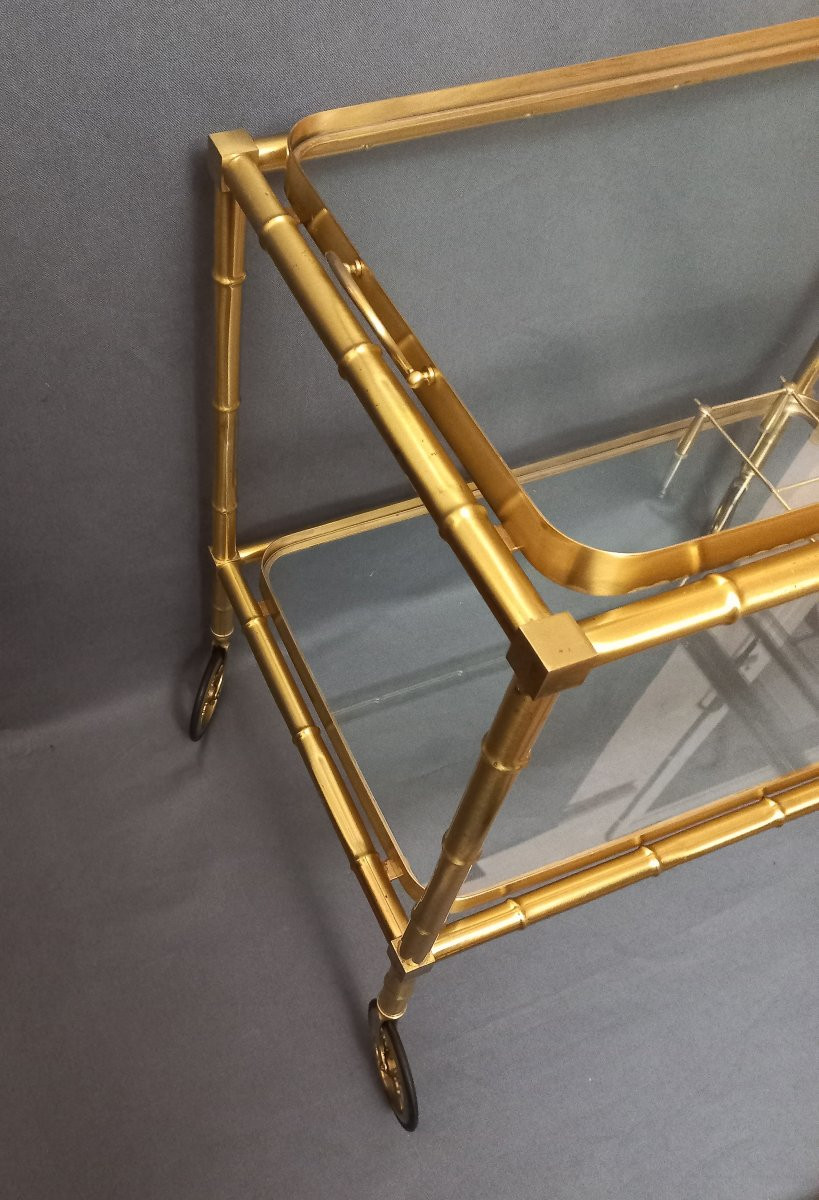 Rolling Bar In Bronze, Bamboo Style-photo-1