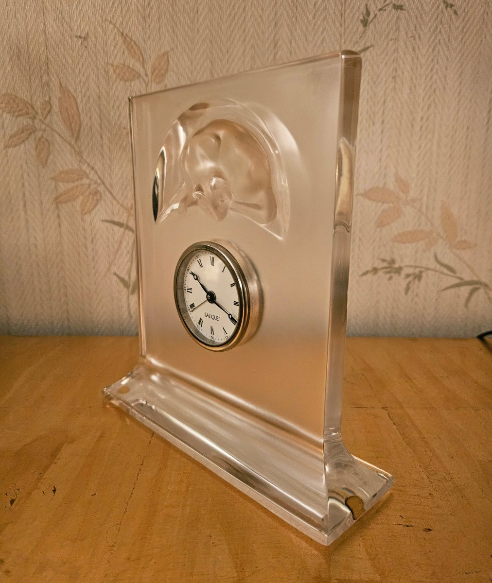 Lalique Cat Clock-photo-3