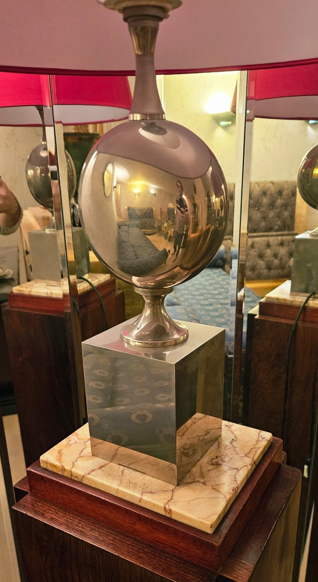 Lamp 70 By Philippe Barbier In Polished Steel-photo-2