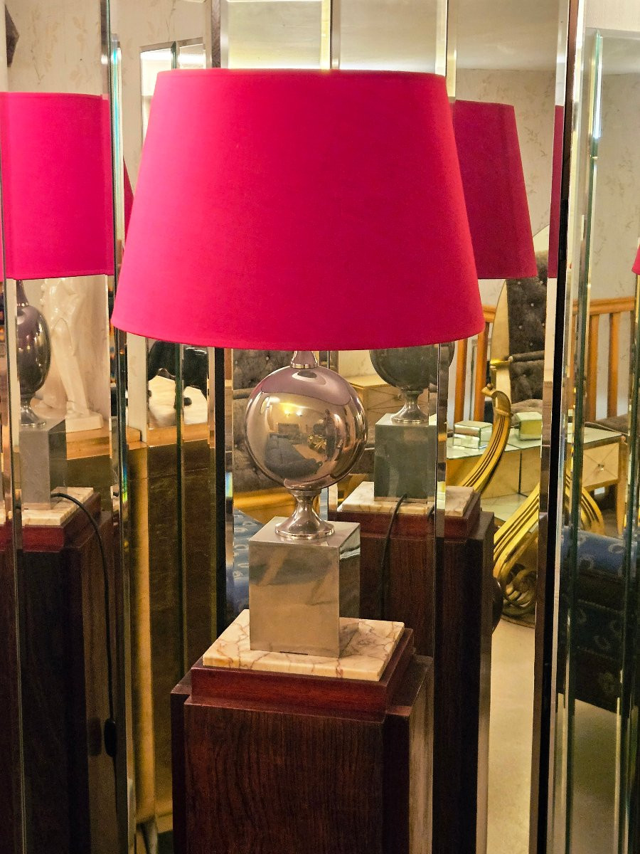 Lamp 70 By Philippe Barbier In Polished Steel-photo-3