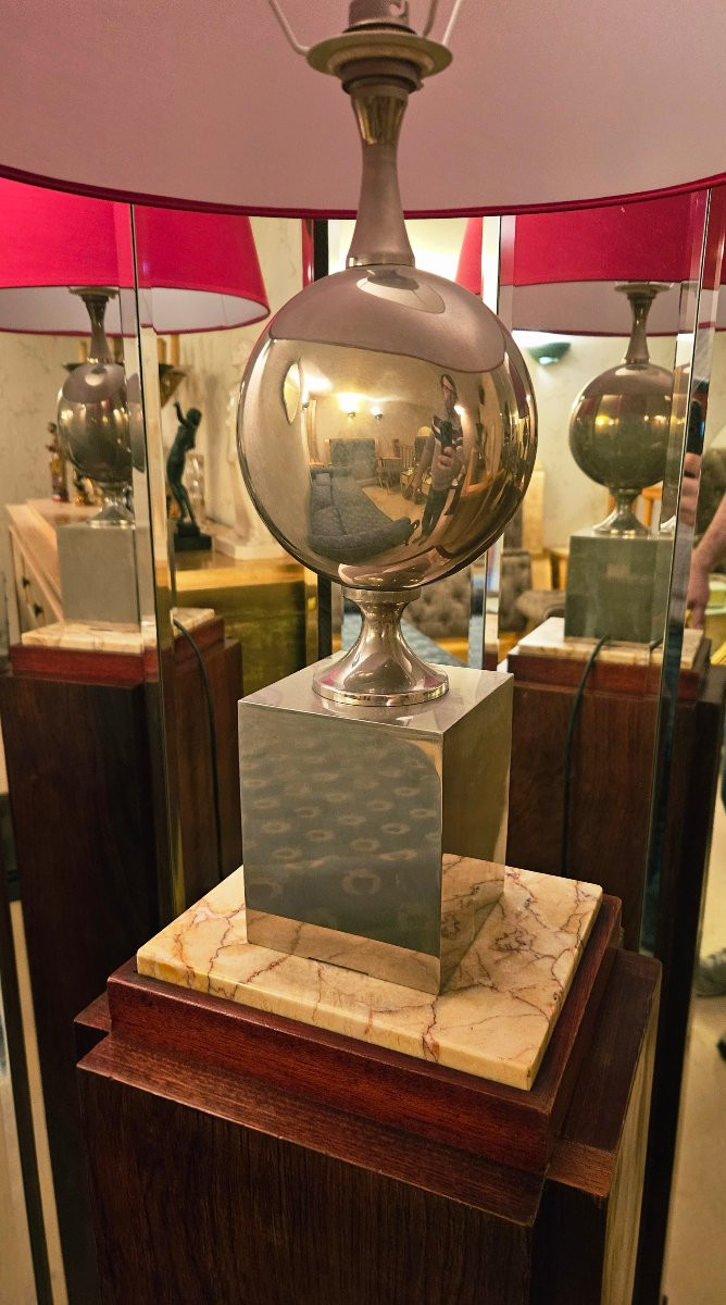 Lamp 70 By Philippe Barbier In Polished Steel-photo-4