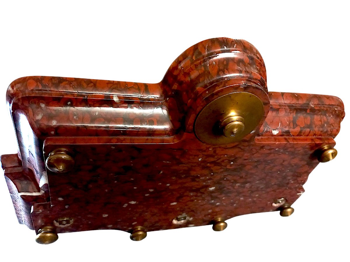 Marble And Gilt Bronze Inkwell "allegory Of History"-photo-5