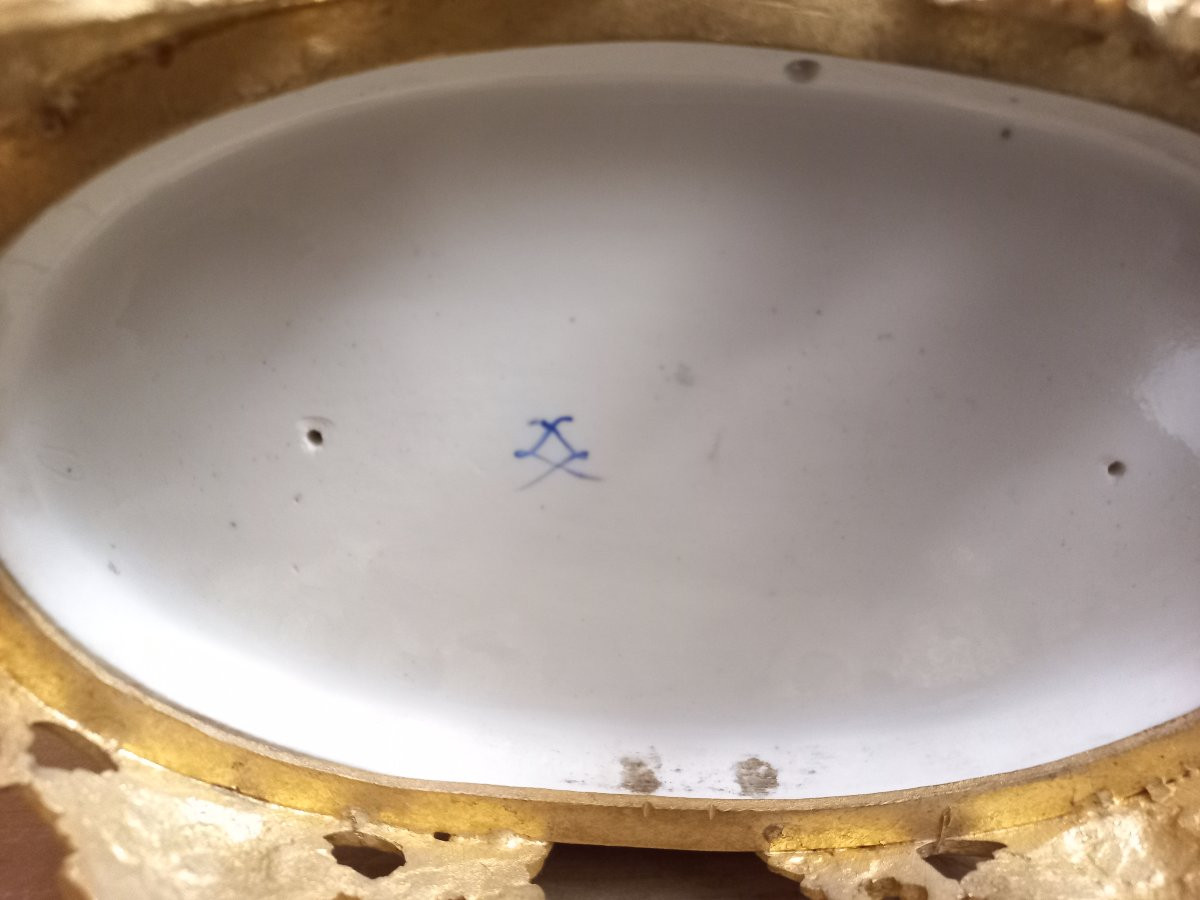 Inkwell In Sèvres Porcelain And Gilt Bronze-photo-7