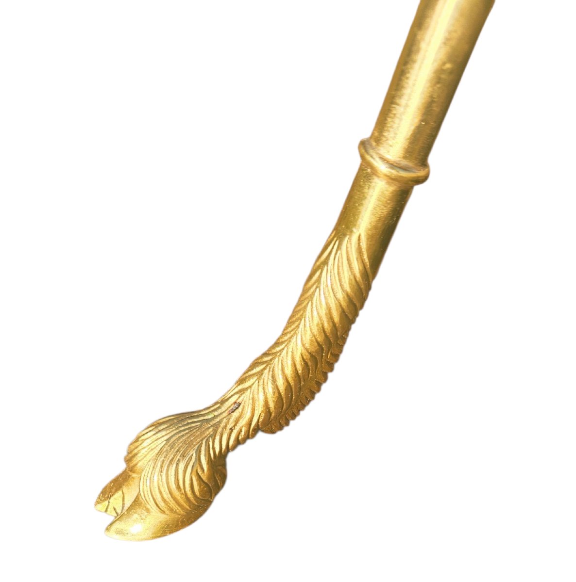 Guéridon st Directoire en bronze doré et marbre blanc-photo-4