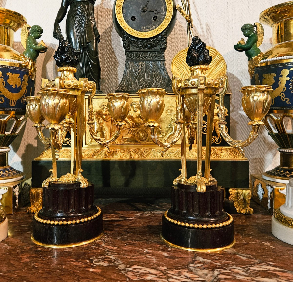 Athenian Ormolu And Amaranth Candelabra