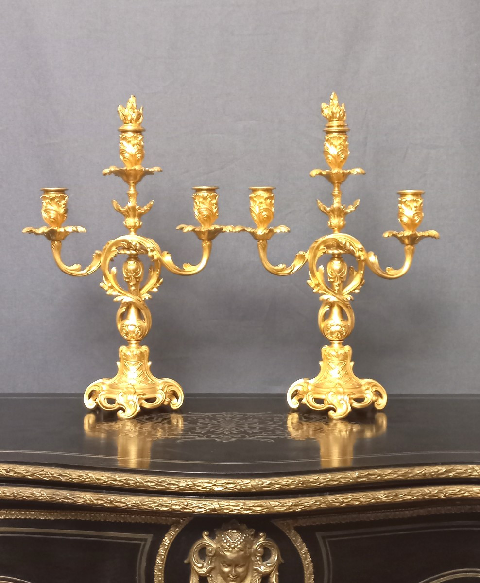 Pair Of Louis XV Barbedienne Candelabra