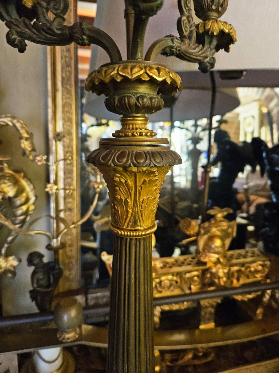 Grands candélabres bronze doré et patiné vers 1820-photo-2