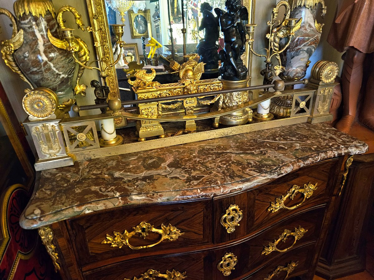 Gilded Bronze Mantel Front, Thickness Lr Restoration-photo-2
