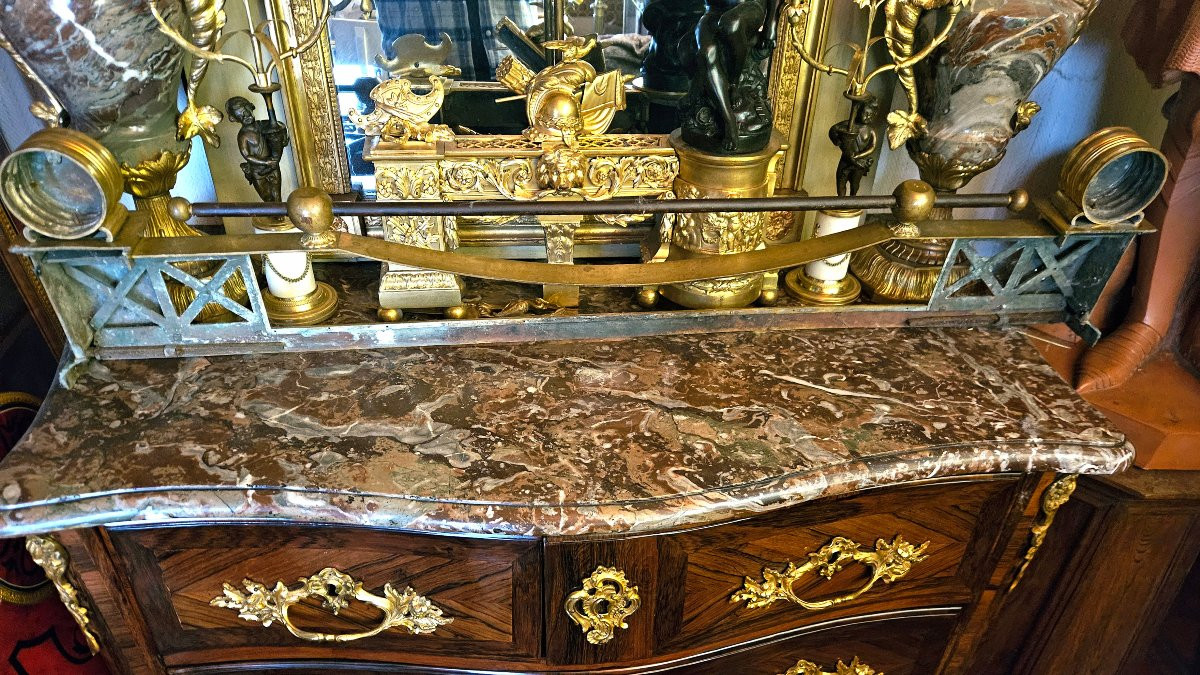 Gilded Bronze Mantel Front, Thickness Lr Restoration-photo-1