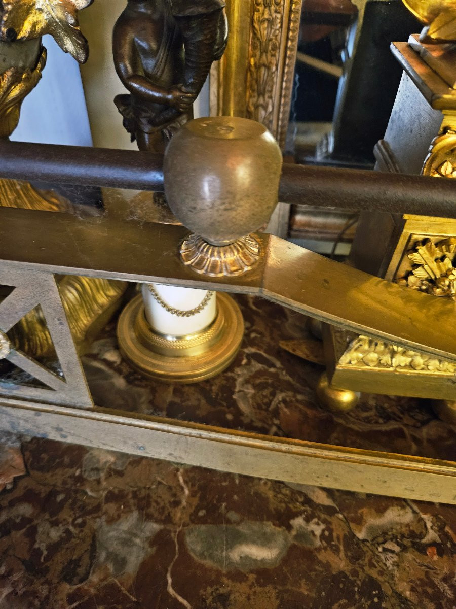 Gilded Bronze Mantel Front, Thickness Lr Restoration-photo-2