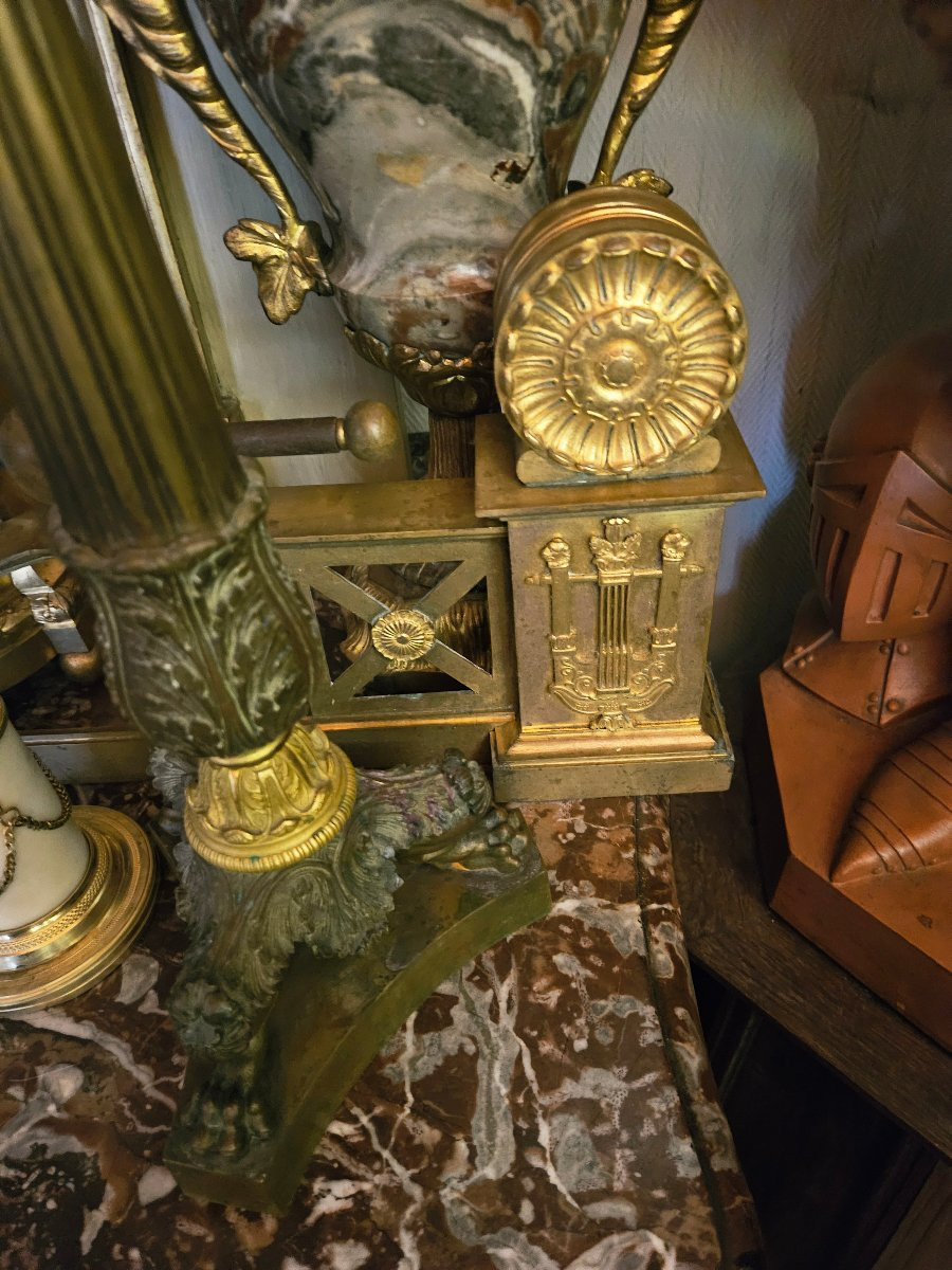 Gilded Bronze Mantel Front, Thickness Lr Restoration-photo-7