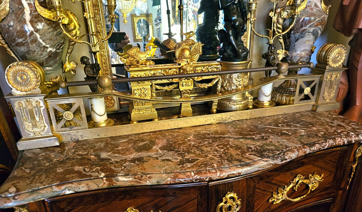 Gilded Bronze Mantel Front, Thickness Lr Restoration
