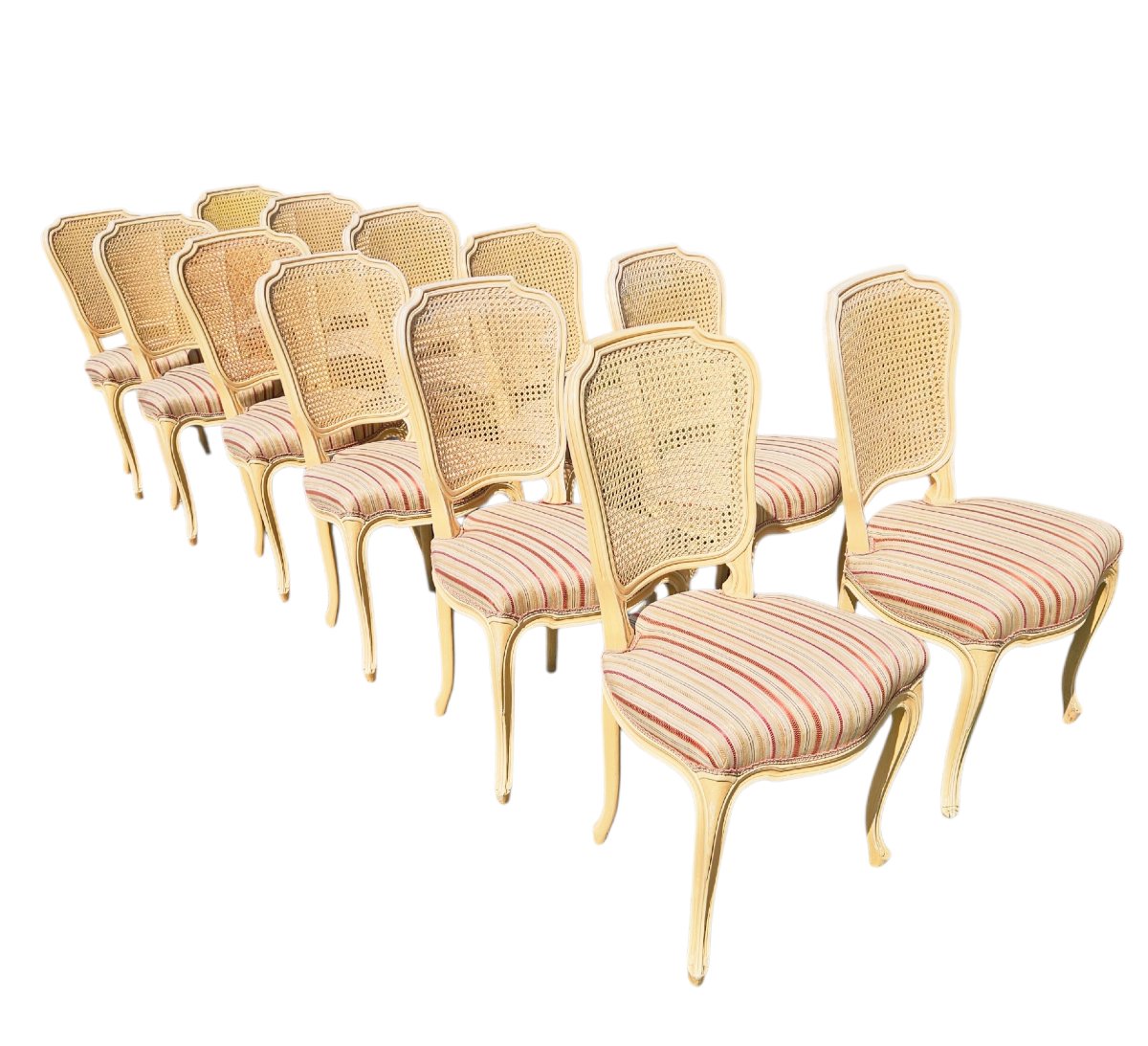 12 Dining Room Chairs In Lacquered Wood-photo-4