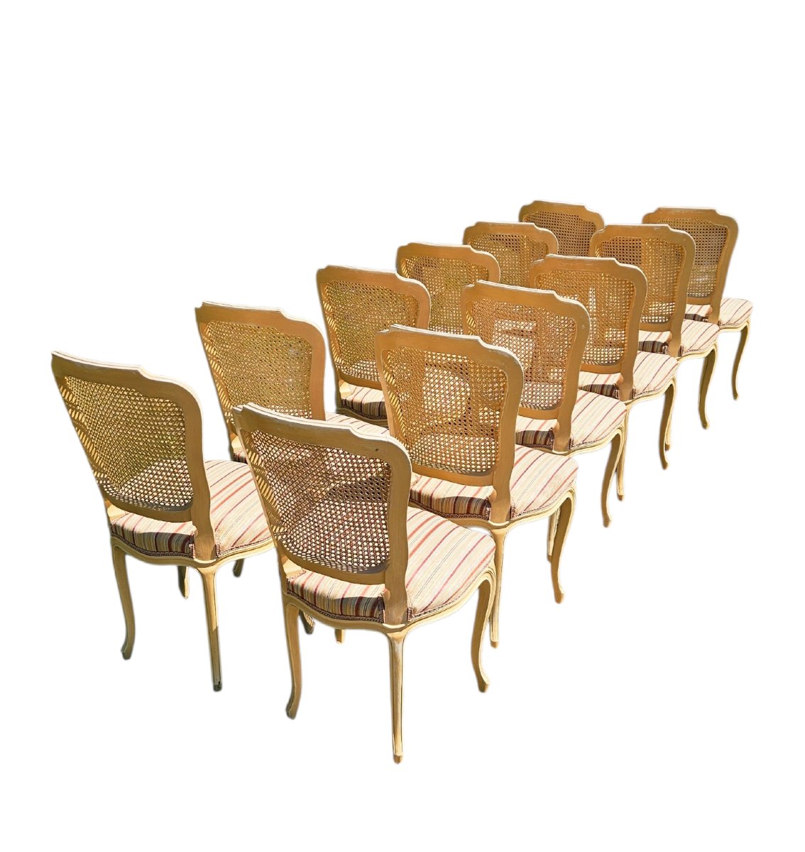 12 Dining Room Chairs In Lacquered Wood-photo-8