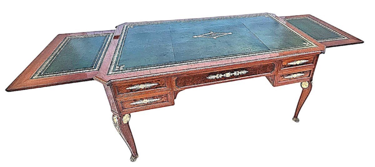Grd Bureau Empire Signé Haentges Frères Paris-photo-1