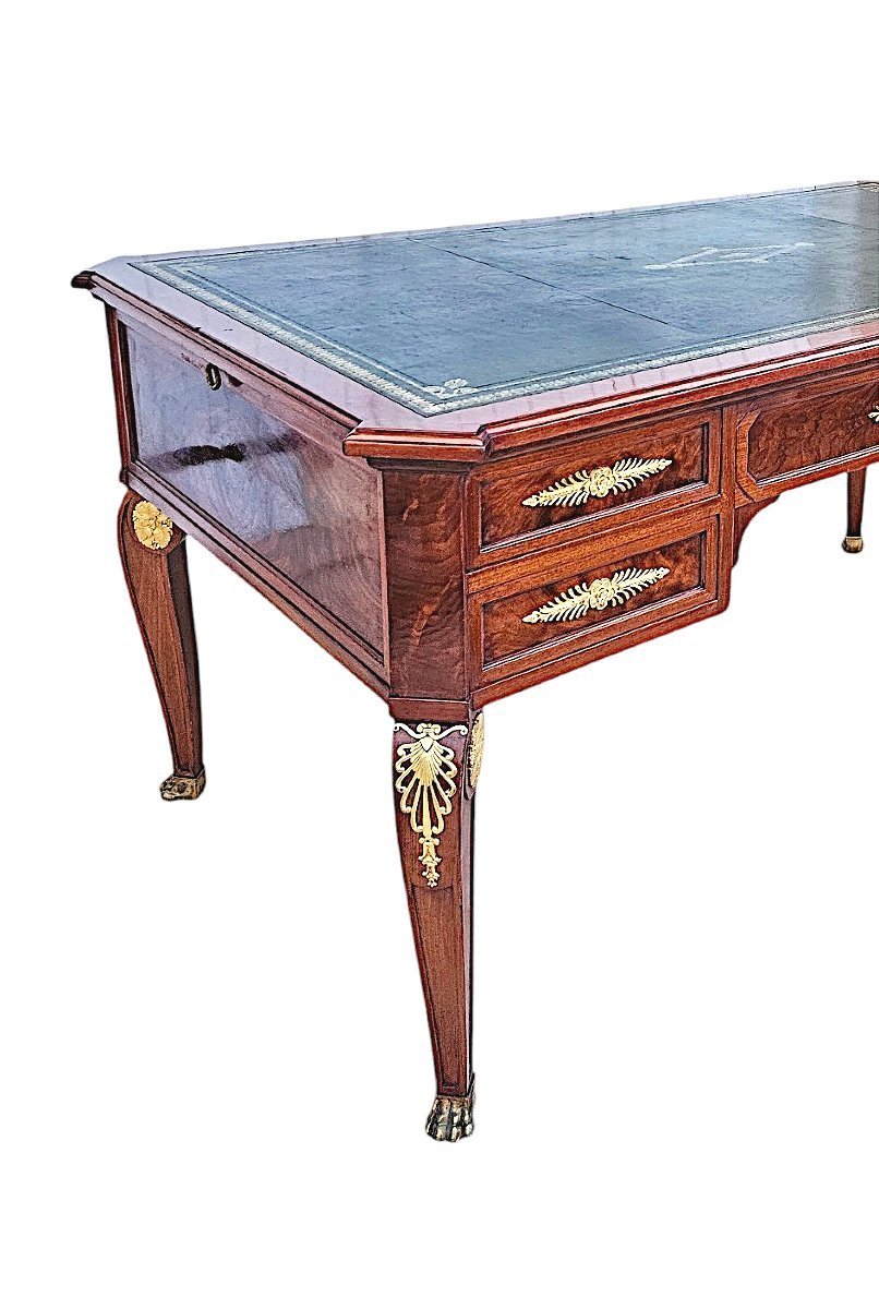Grd Bureau Empire Signé Haentges Frères Paris-photo-2