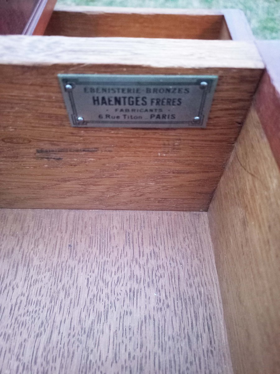 Grd Bureau Empire Signé Haentges Frères Paris-photo-4
