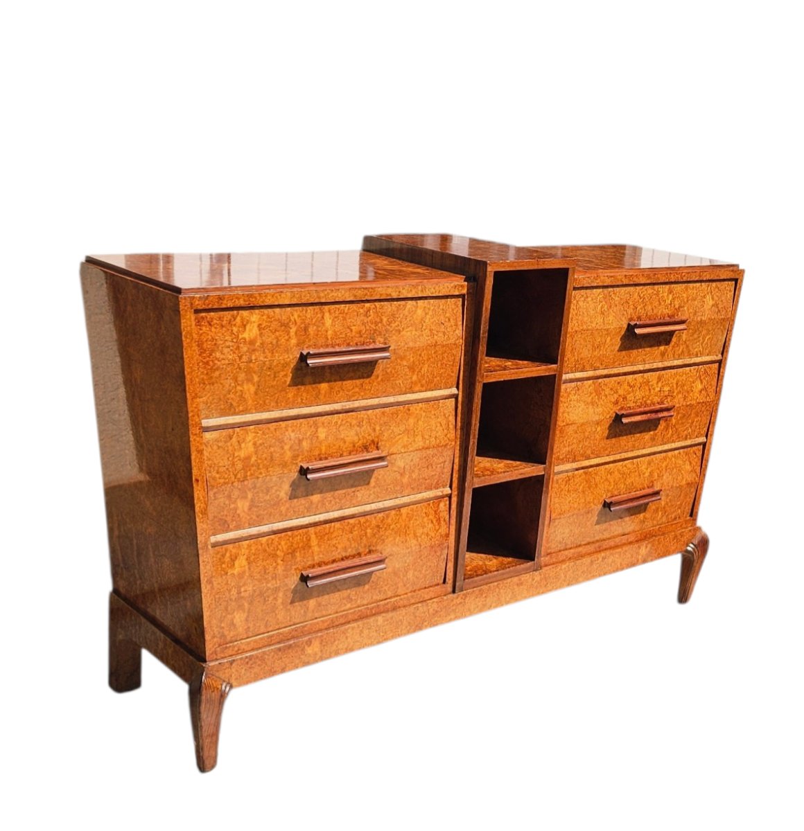 Commode Art Déco trapezoïdale en amboine-photo-2