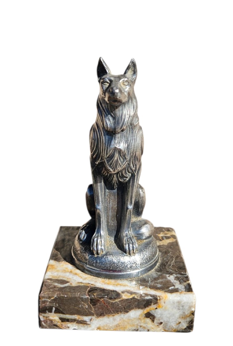 Mascotte automobile bronze argenté Art Déco-photo-2