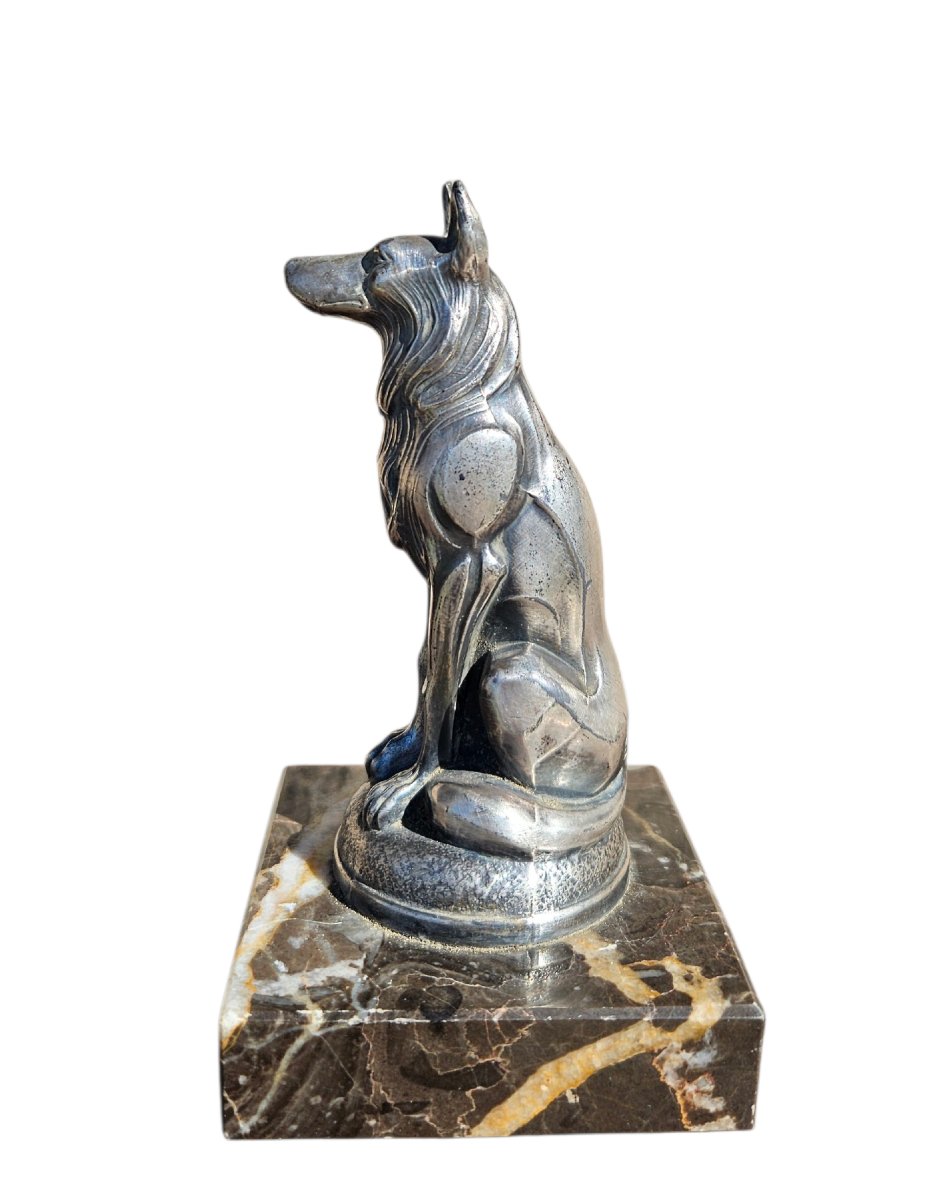 Mascotte automobile bronze argenté Art Déco-photo-2