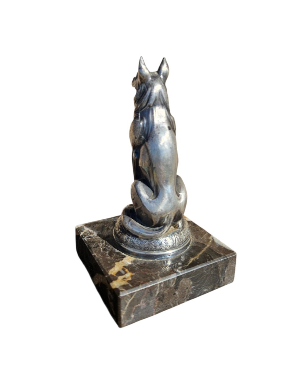 Mascotte automobile bronze argenté Art Déco-photo-4