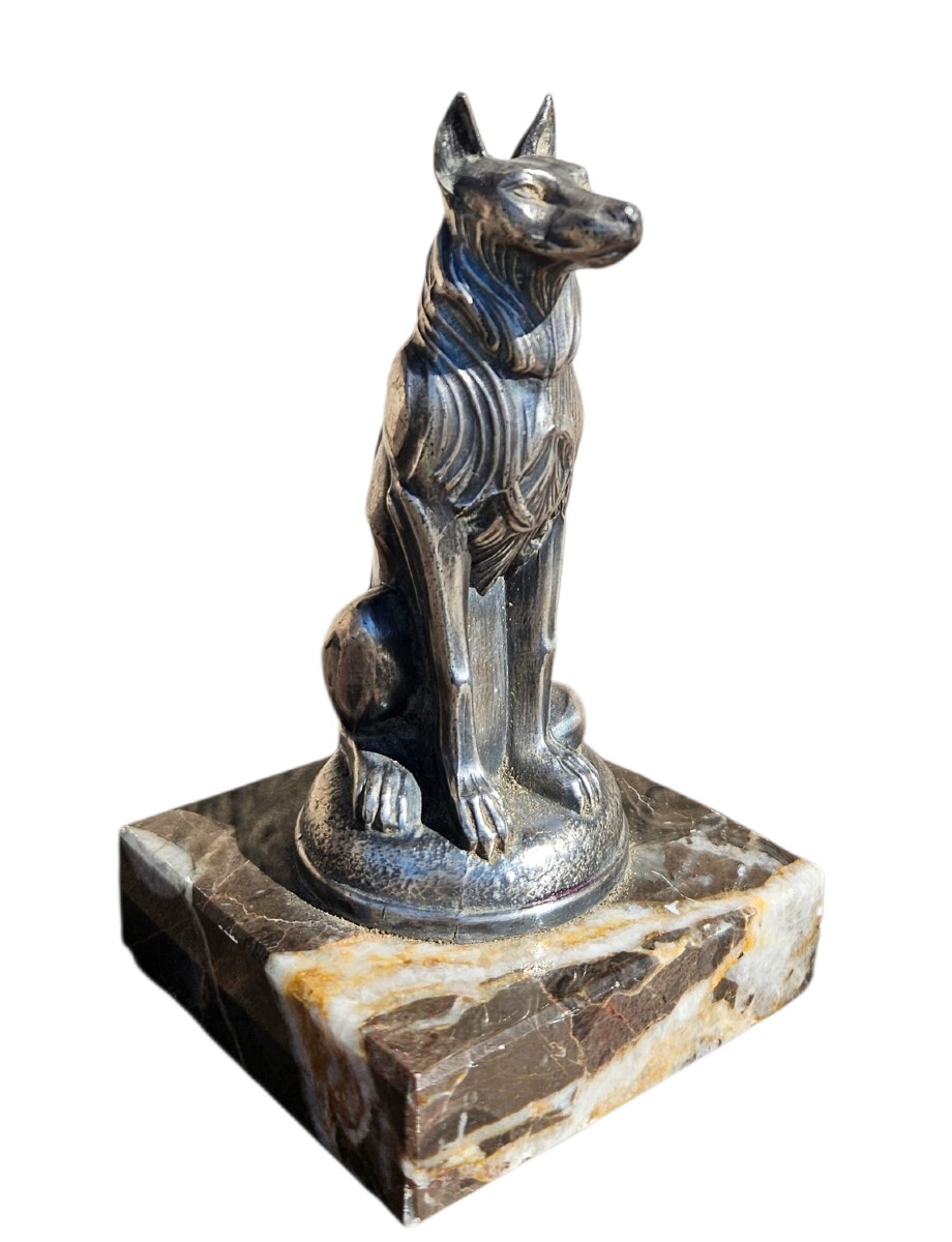 Mascotte automobile bronze argenté Art Déco