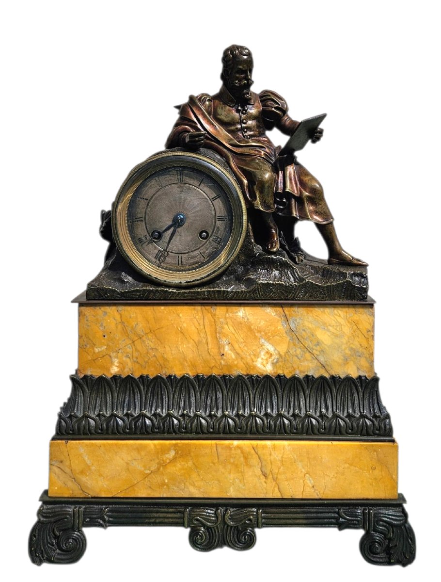 Pendule fig. Michel-Ange Charles X signée Pons 1827-photo-2