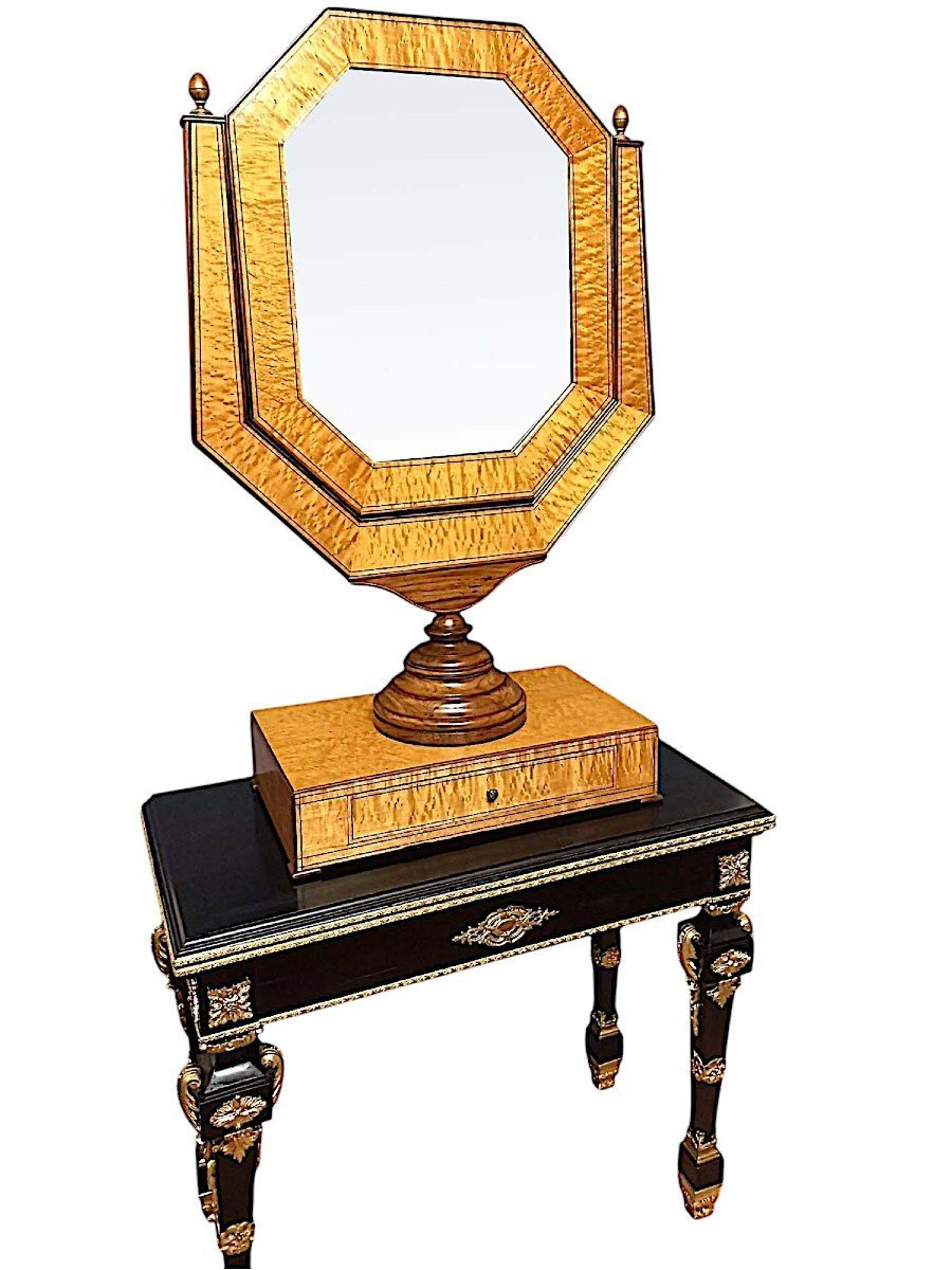 Psyché Charles X érable et palissandre H116 cm-photo-2