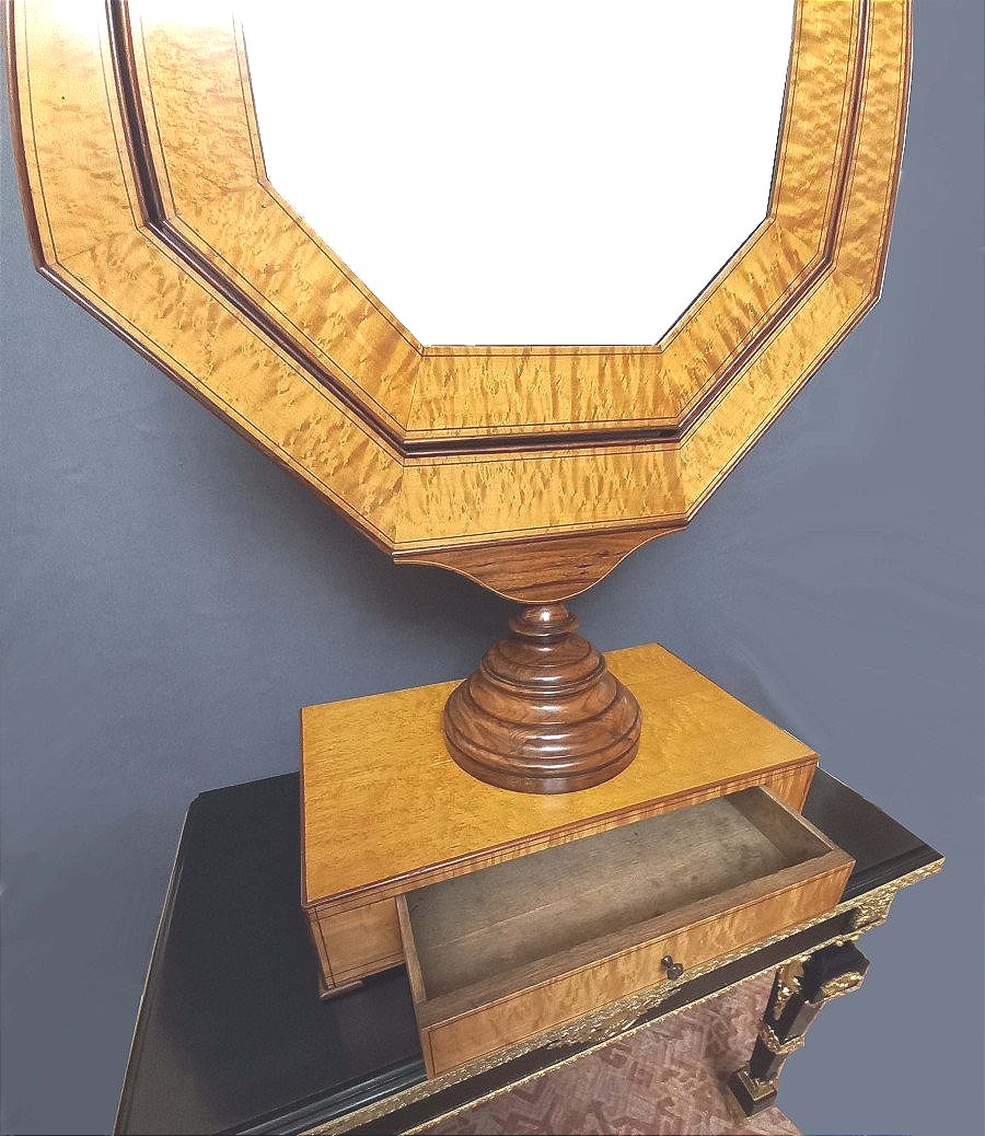 Psyché Charles X érable et palissandre H116 cm-photo-2
