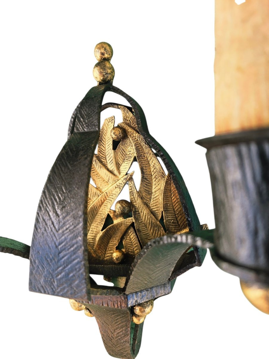 Pair Of Art Deco Wrought-iron Sconces-photo-4