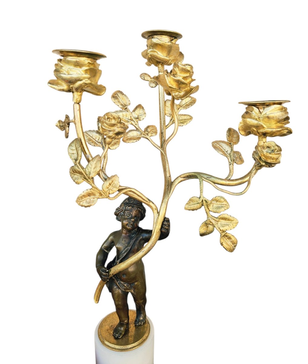 Candélabres aux putti époque début XIXème-photo-3