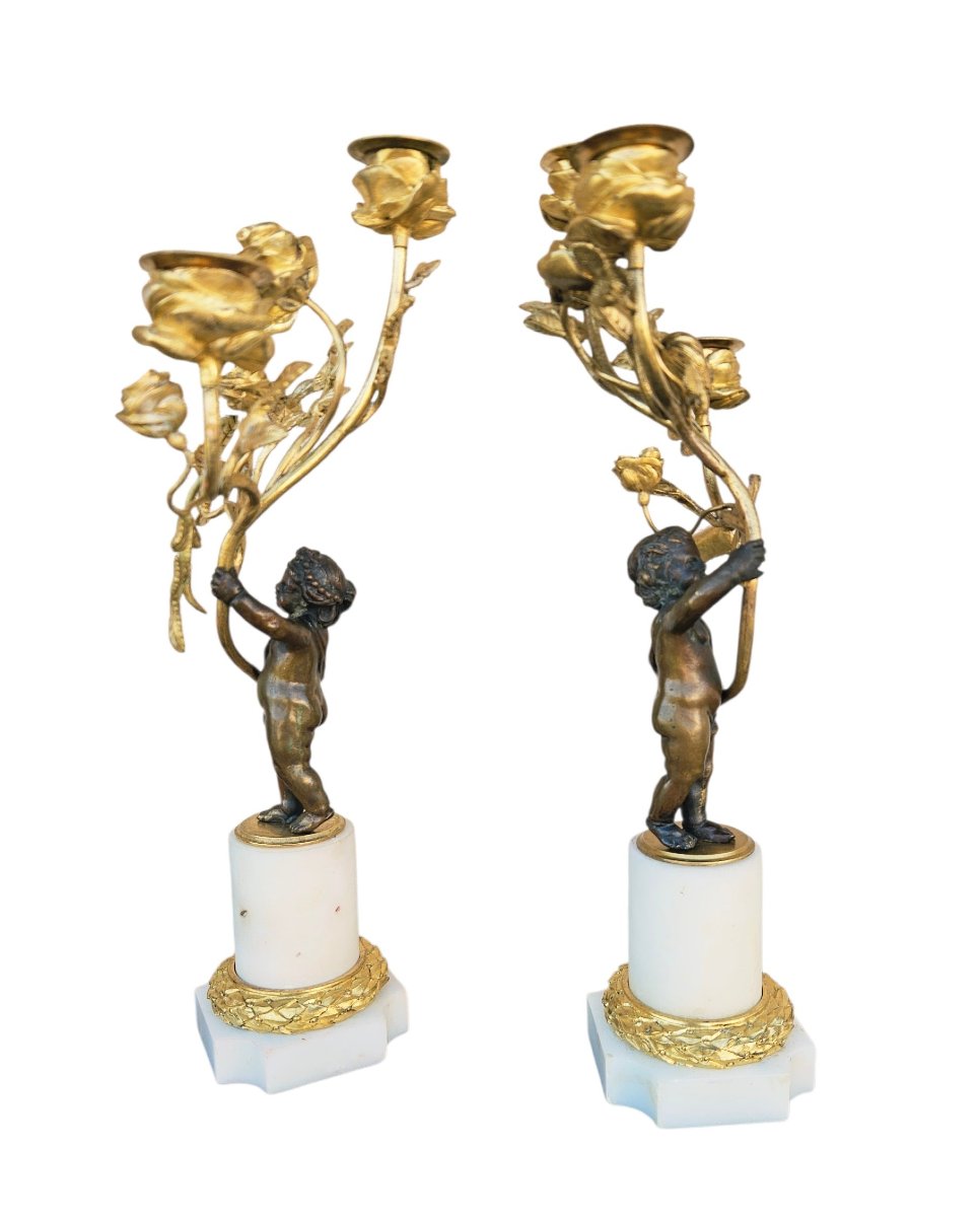 Candélabres aux putti époque début XIXème-photo-4