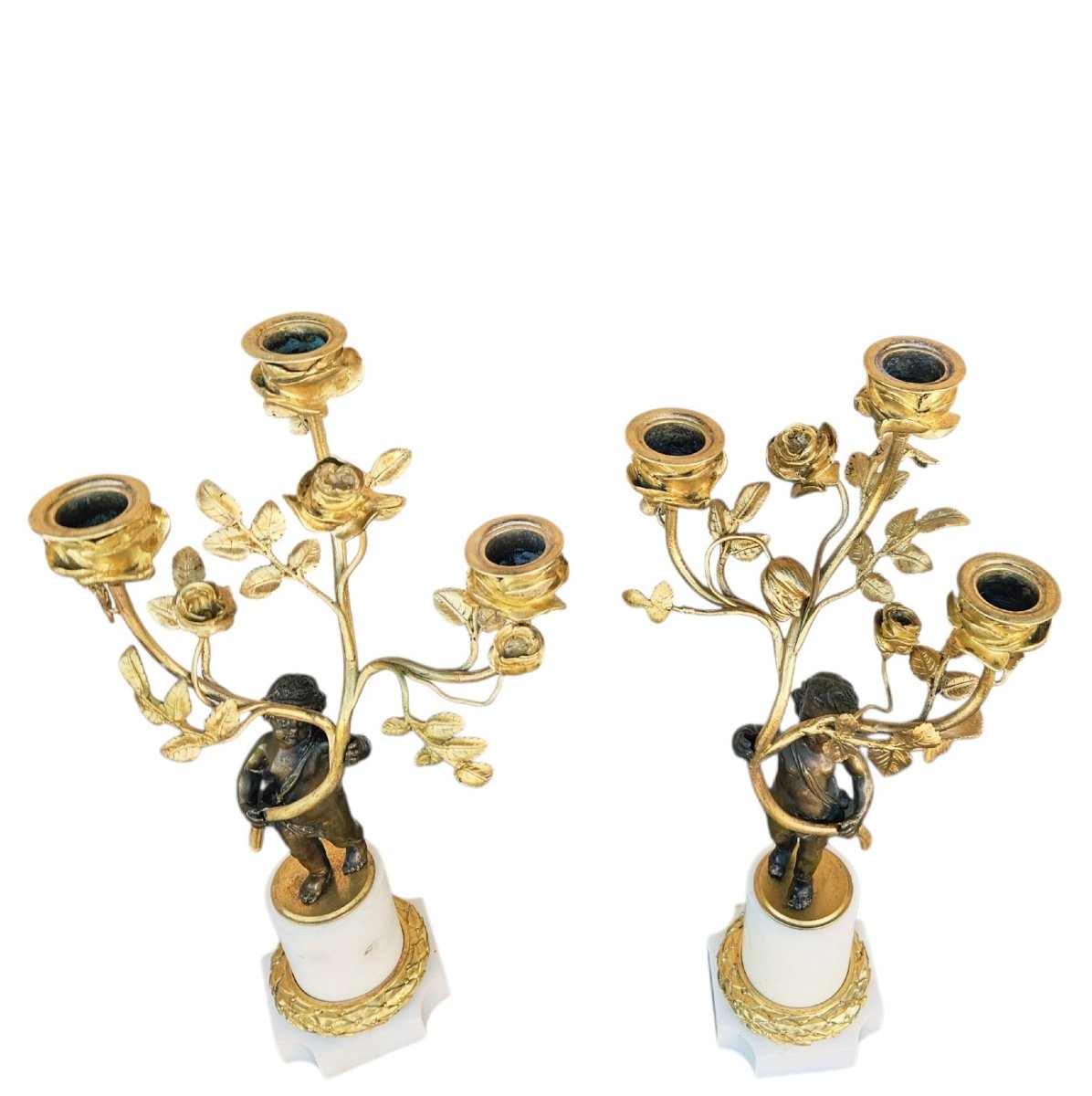 Candélabres aux putti époque début XIXème-photo-5