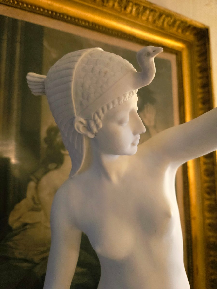 J. FRANCESCHI (1825-1893) "Isis" Grande sculpture en biscuit de porcelaine-photo-3