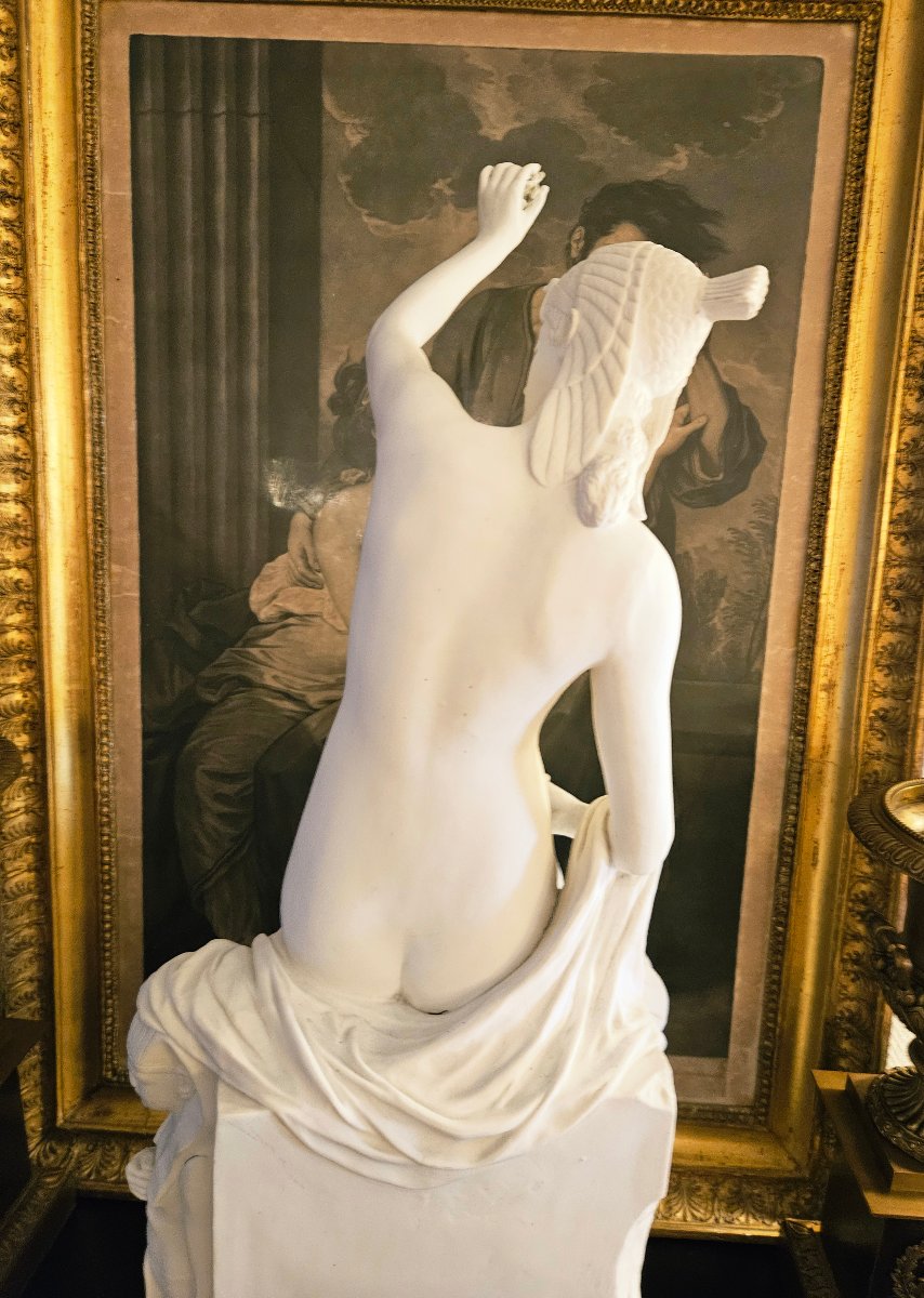 J. FRANCESCHI (1825-1893) "Isis" Grande sculpture en biscuit de porcelaine-photo-5