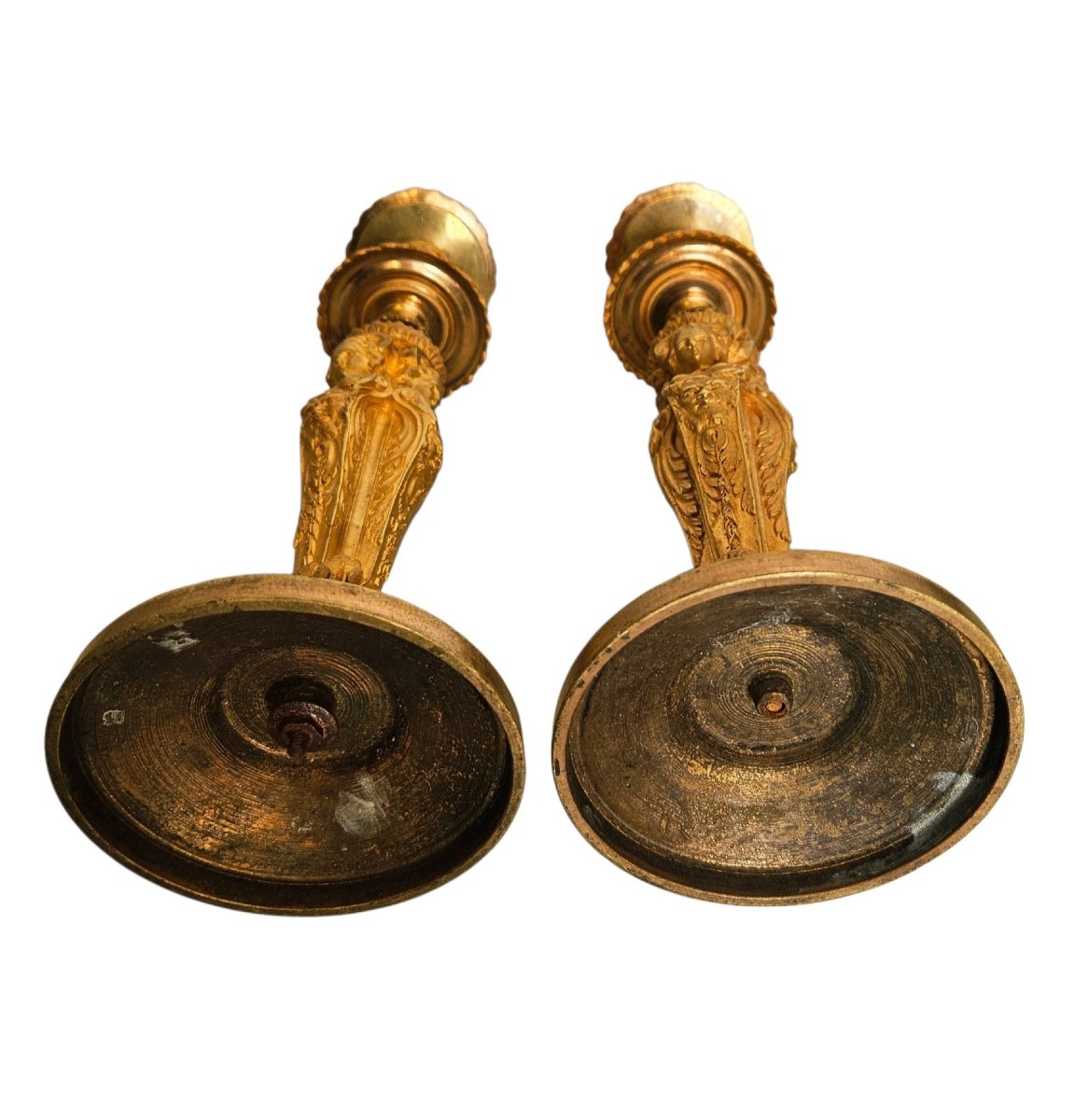 Paire de flambeaux bronze doré attr. Henri Picard-photo-6