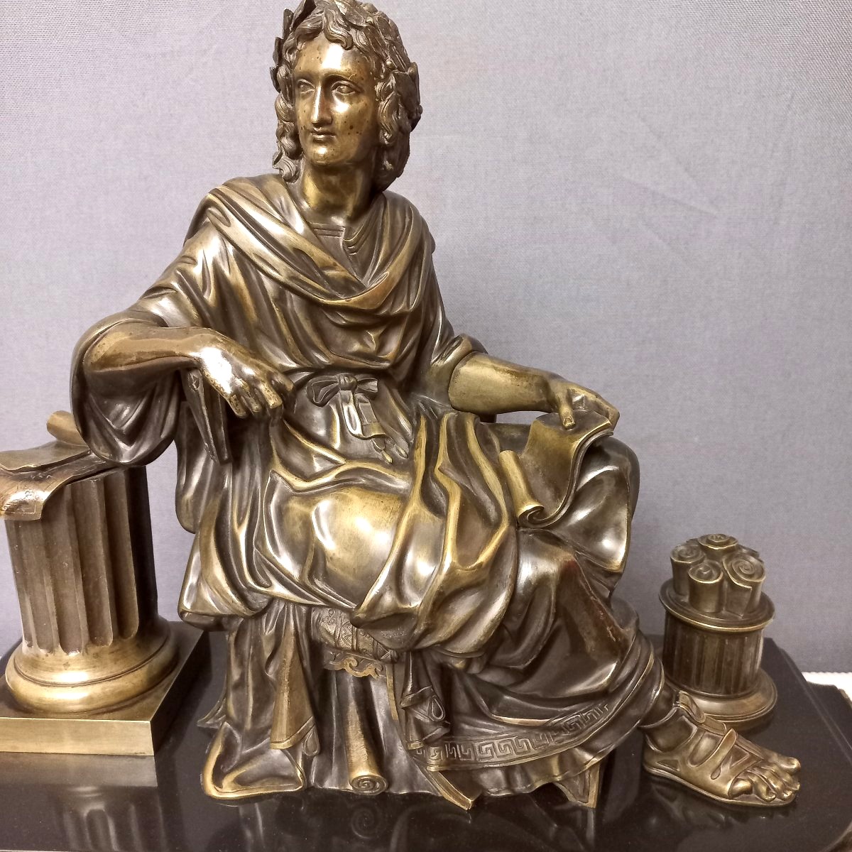 Large Bronze Sculpture, Figure In The Classical Style, Late 19th Century-photo-2