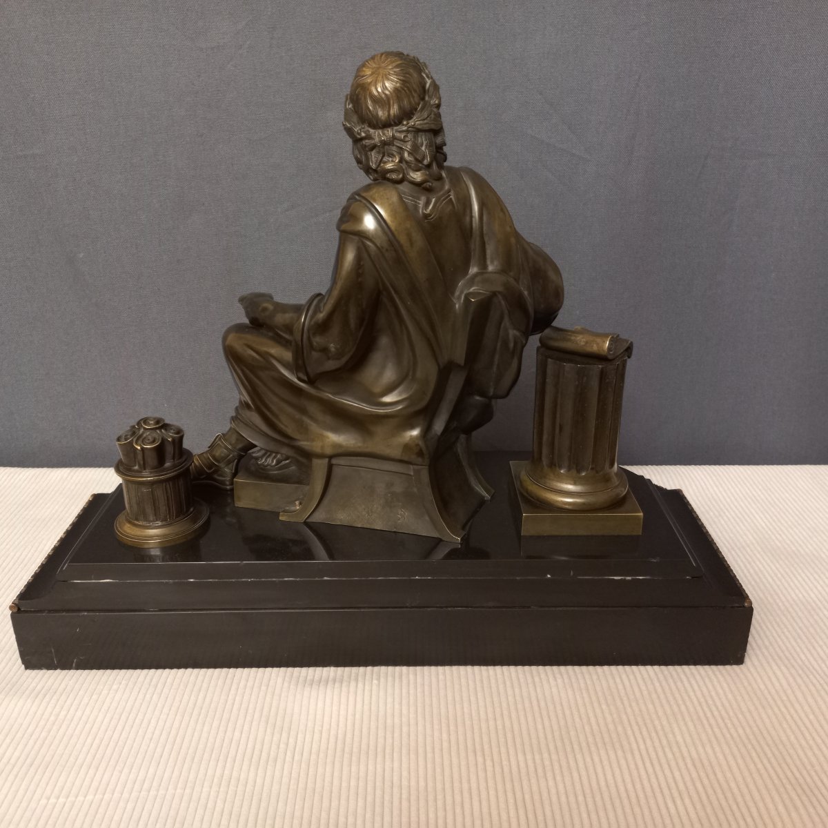 Large Bronze Sculpture, Figure In The Classical Style, Late 19th Century-photo-6