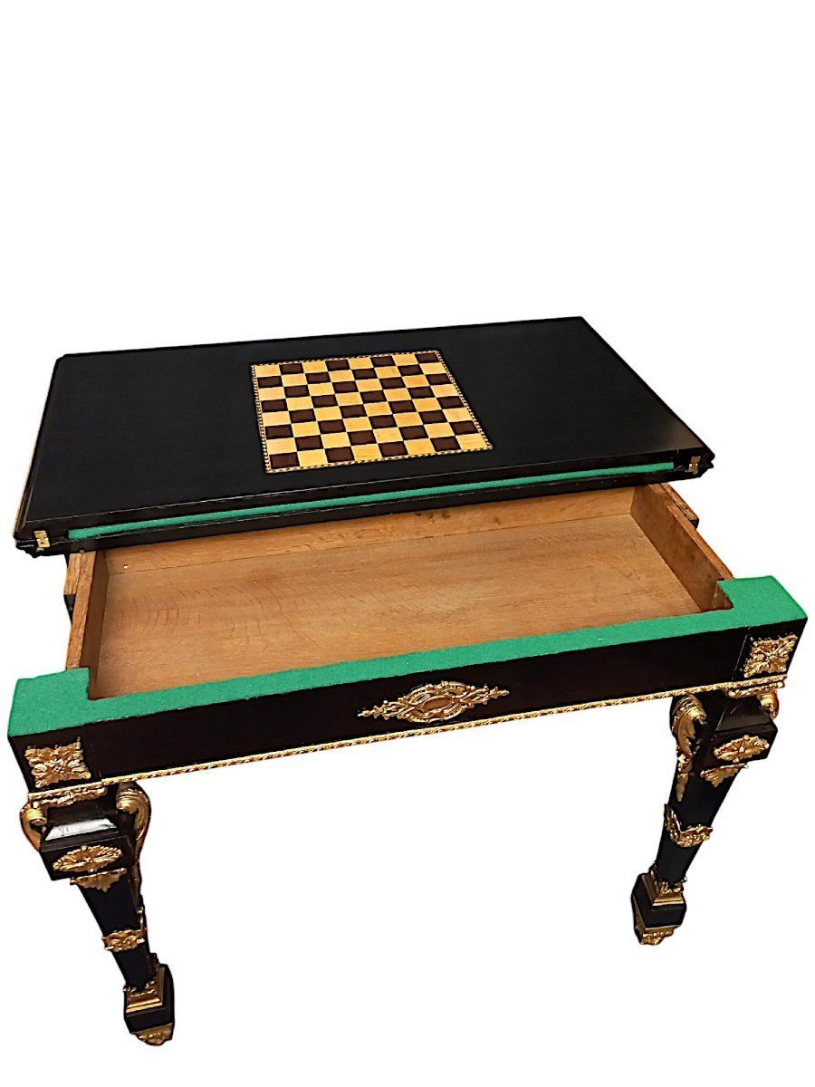 Table à Jeux Louis XIV d'époque Napoléon III-photo-4