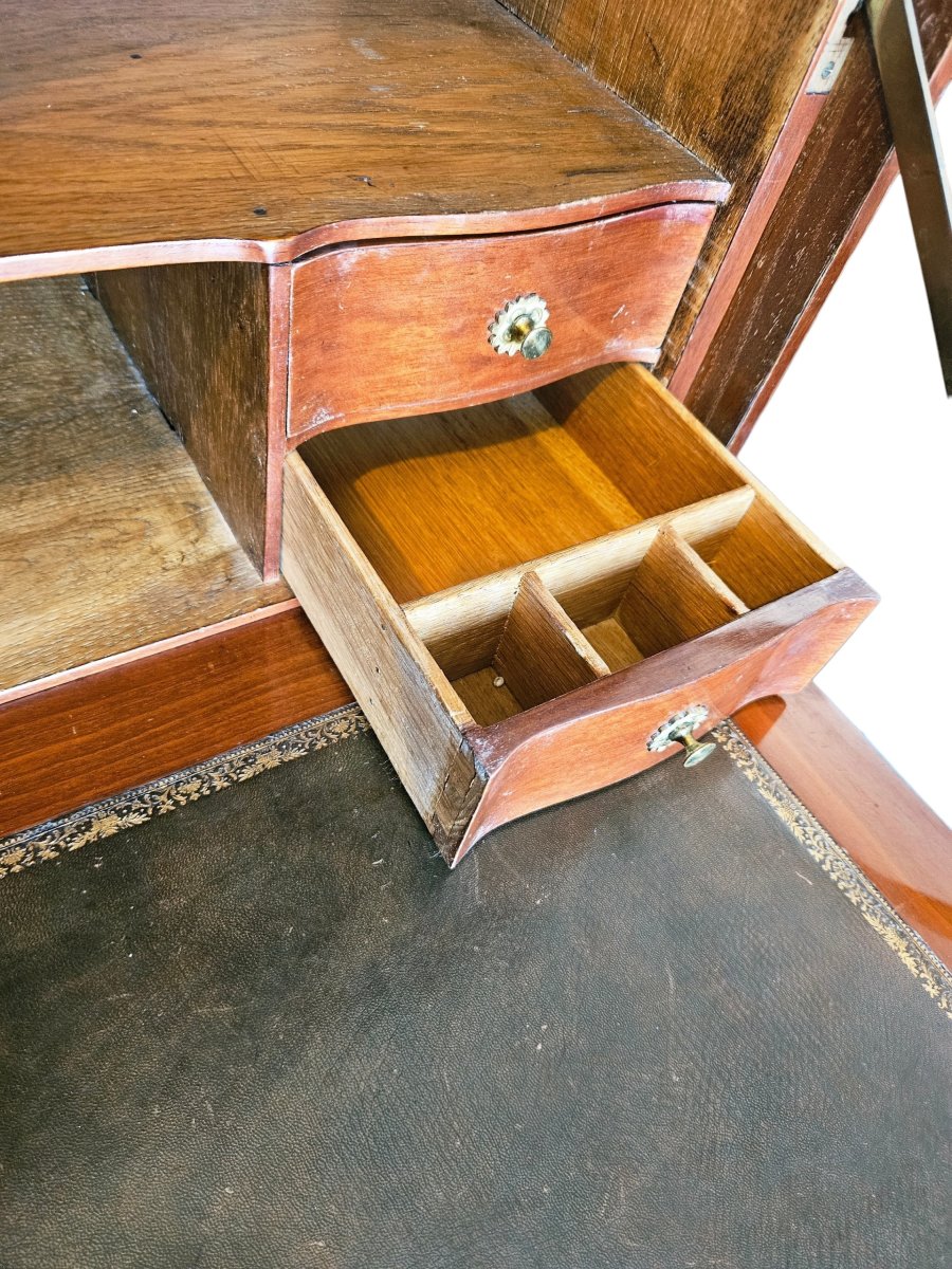 Petit secretaire en acajou moucheté XVIIIe époque Transition-photo-5