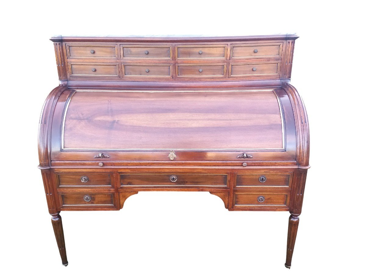 Louis XVI-style Walnut Cylinder Desk